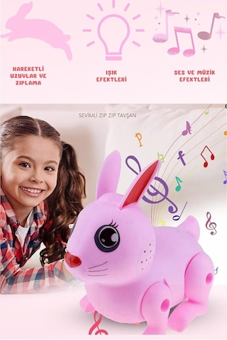 Oyuncak Müzikli Işıklı Pilli Hareket Eden Ve Zıplayan Sevimli Tav
