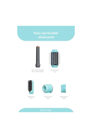 Sinbo Shd-1729 5in1 Compact Multi-styler Saç Kurutma & Şekillendirme Makinesi-mavi
