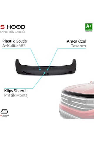 S-dizayn Renault Master Abs Plastik Kaput Rüzgarlığı 2010-2014 A+kalite