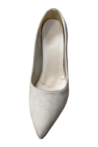 White Line Kadın Süet İnce Topuk Stiletto Krem Süet - 724169969 Krem Süet