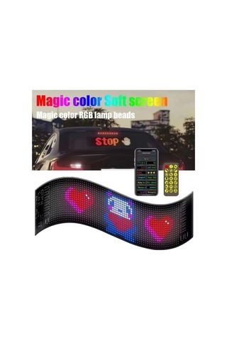 Jenerik Led Panel Cama Yapışan Telefon Kontrollü Led Ekran Panel 16 64 Led Sayısı Çok Renkli