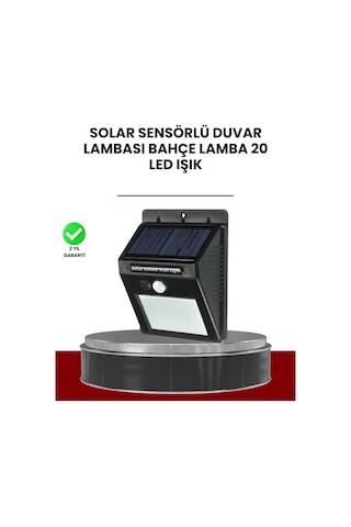 Bahçe Dış Mekanlar İçin Güneş Enerjili 20 Led Hareket Sensörlü Lamba