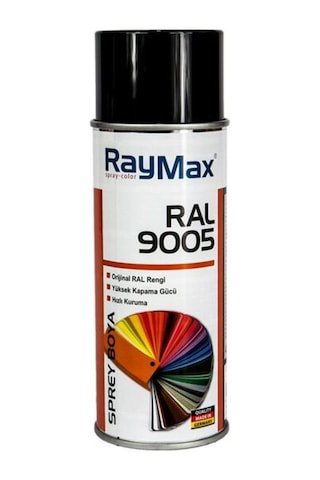 Raymax Akrilik Sprey Ral 9005 Parlak Siyah 400 ML.Made in Germany