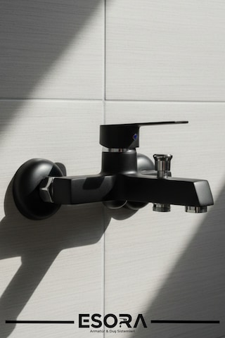 Siyah Krom Ağır Gövde Lüx Banyo Bataryası