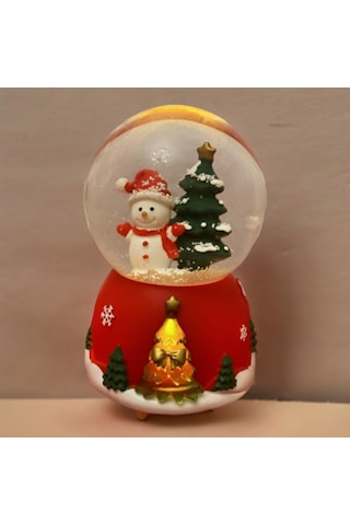 Büyük Açık Kırmızı Müzikli Noel Kar Küresi-cengizhan Unaler