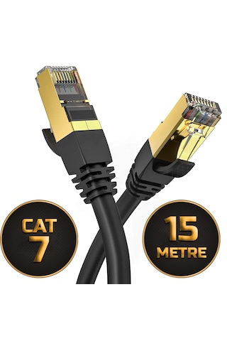15 Metre Cat 7 Ethernet Kablosu 10 Gigabit/s 600 Mhz Premium Meta