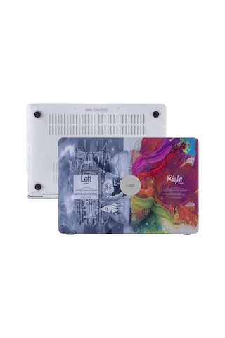 Apple Uyumlu MacBook Air Kılıf 13 İnç Beyin Desenli Brain Eski Usb'li Model 2010-2017 A1369 A1466 İle Gri