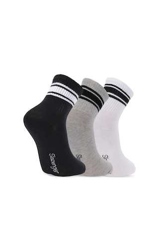 Slazenger Jelly 3 Lü Erkek Siyah / Gri Çorap Siyah / Gri