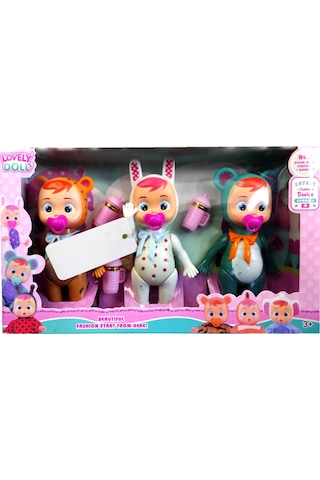 Ethem Oyuncak Lovely Doll Ağlayan Bebekler 3'lü Set 8268b