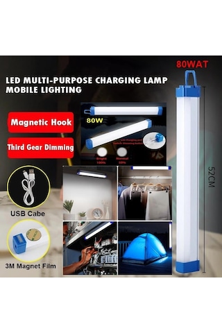 Usb Şarzlı Acil Durum Ve Aydınlatma Led Florasan Çok Renkli