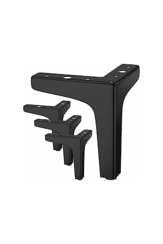 Novahub 4 Adet Metal Masa Ayak Seti, 600 Kg Yük, 17cm Üçgen Siyah, Dolap, Kanepe İçin -