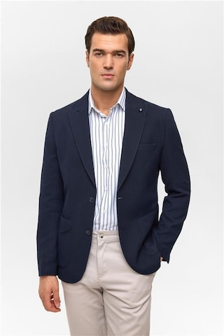 Lacivert Slim Desenli Mono Yaka 6 Drop Ceket Lacivert