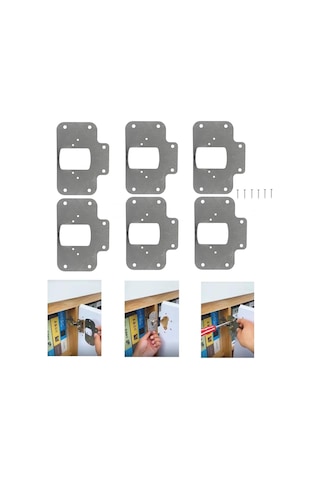 6 Adet Dolap Menteşe Tamir Sacı Seti