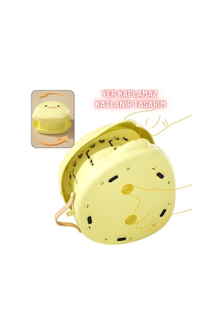 Katlanabilir Bebek Tuvaleti Taşınabilir Çocuk Lazımlık Tuvalet Eğitici Hijyenik Seyahat İçin Uygun Sarı