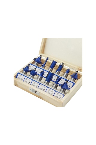 Sones Ahşap İşleme Freze Kesici Seti Kesme Makinesi Kafası Elektrikli Ahşap Frezeleme Gravür Makinesi Kesici, Stil: Mavi 1/2 Saplı 12 Adet