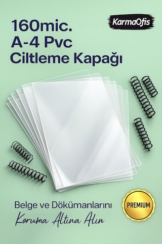 160 Micron A4 Şeffaf Pvc Ciltleme Kapağı Dayanıklı & Profesyonel Sunum Kapakları