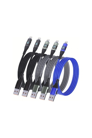 Boatshop1 10ft İphone Şarj Kablosu 5li Set Kırmızı Kırmızı Yeşil Yeşil Siyah Mfi Onaylı Uzun Naylon Örgülü Hızlı Şarj Kablosu İphone İpad Uyumlu