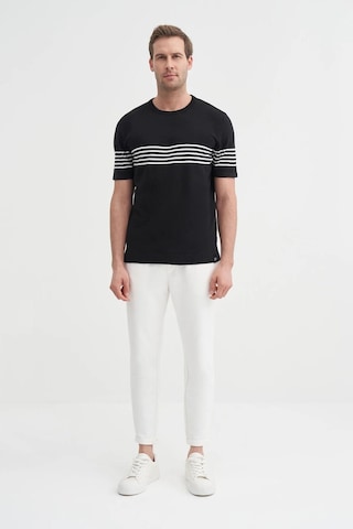 Cazador 3040 Erkek Bisiklet Yaka Triko T-shirt Siyah