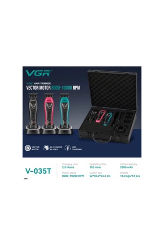 V-035c V-035t V-308 Saç Sakal Tıraş Makinesi Seti 3'lü - Taşıma Çantalı - Profesyonel Set