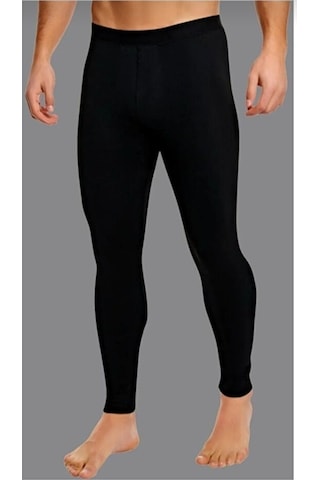 Lüx Wood Termal Uzun Sporcu Taytı Siyah Unisex Siyah