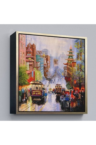 Çerçeveli Aşağı California Sokak Gelen Nob Hill Thomas Duvar Tablosu-5825