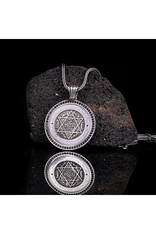 Hz Sleyman Mührü Model Madalyon Gümüş Kolye