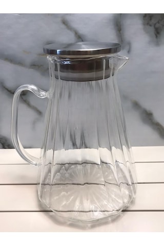 Kapris Metal Kapaklı 1500 Ml Cam Sürahi Kap-020