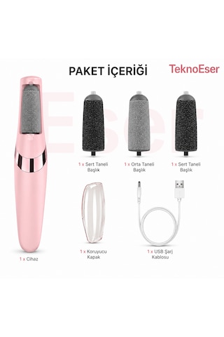 Şarjlı Ayak Törpüsü - Pedikür Ve Ayak Bakım Aleti - 3 Adet Yedek Törpü Hediyedir