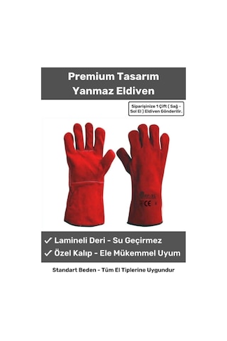 Premium Seri Isıya Dayanıklı Kaynak Yangın Su Geçirmez Çok Amaçlı Yanmaz Deri Eldiven