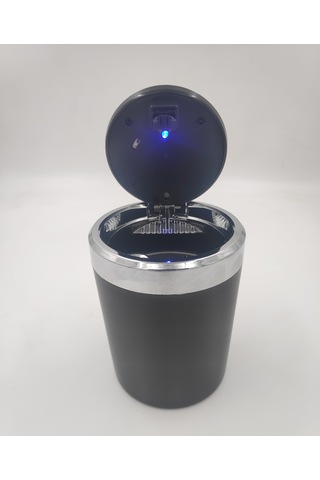 Oto Araç İçi Metal Hazneli Led Işıklı Küllük Siyah