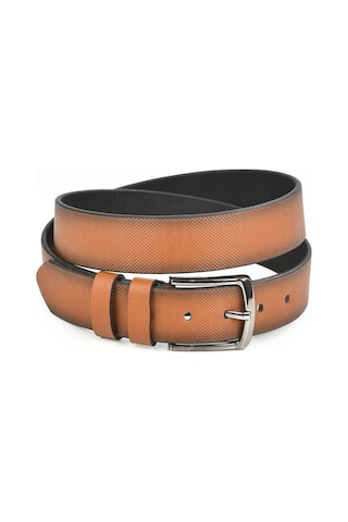 Deepsea Erkek Taba 4 Cm Eninde Nokta Desenli Suni Deri Kemer 2402610 False