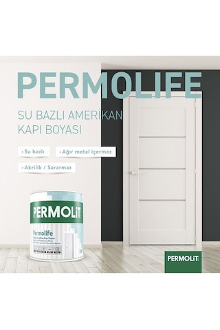 Permolit Permolife Su Bazlı Amerikan Panel Kapı Boyası - Koyu Kahve - 0.75 Lt.