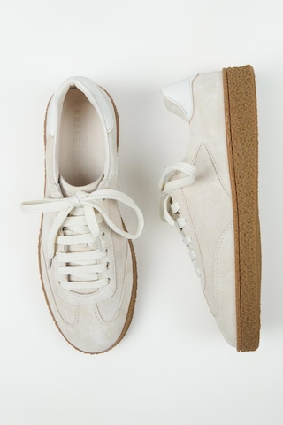 Krahe Palminteri 2 Erkek Hakiki Deri Bağcıklı Bej-ekru Sneakers