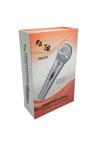 Pawer Pw-919 Profesyonel El Tipi Mikrofon 5mt Kablolu