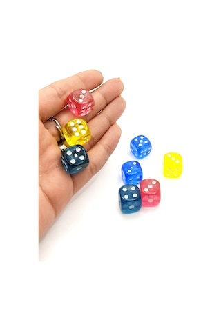 Renkli Okey Zarı , Masa Oyunları Zarı - 2 Adet