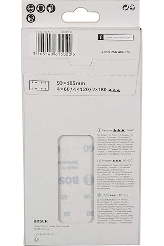 Bosch Titreşimli Zımpara Kağıdı 10'lu Set - 2609256A86