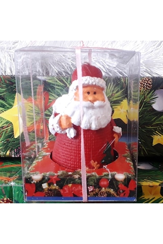 2 Adet Yılbaşı Mumu Noel Baba Mumu + Çam Ağacı Mumu Gerçek Mum Yılbaşı Süsleri Noel Babalı Mum Yılbaşı Çam Ağaçlı Mum