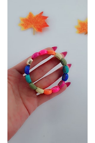 Bhs Life Kadın Lastikli Tasarım Karışık Renkli Bileklik Çok Renkli