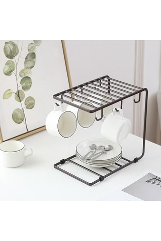 Çoklu Kanca Sanat Kahve Fincanı Raf Cam Çay Organizatör Marc Tutucu Mutfak Depolama Organizasyon Depolama Tutucular Ve Amp Raflar -