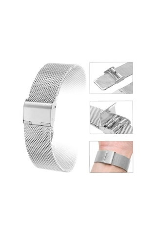 20Mm Saat Kordonu Çelik Hasır Silver 1.Kalite Örgü Kordon