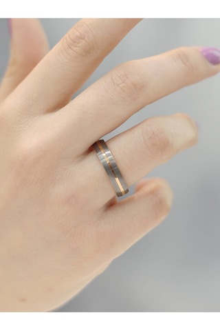 14 Ayar Altın Siyah Alyans Yüzük