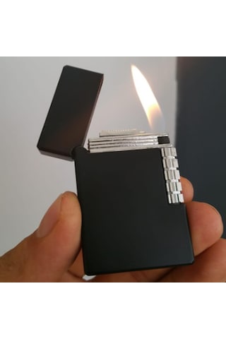 Yandan Çarklı Gazlı Siyah Metal Çakmak N11.3490