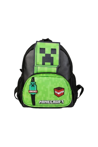 Minecraft Lisanslı Erkek Çocuk Anaokulu Çantası - Minecraft Baskılı - 26618 Yeşil
