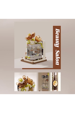 Balody Çiçekli Sokak Serisi Güzellik Salonu Bl21323 Mini Blok Yapı Oyuncakları Seti