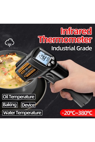 Moveevo Aneng Th103 Entegre Enstrüman -20 C 380 C Sıcaklık Ölçer, Isı Sondajı, Hızlı Ölçüm, Lcd Ekran, Siyah Pil Dahil Değil