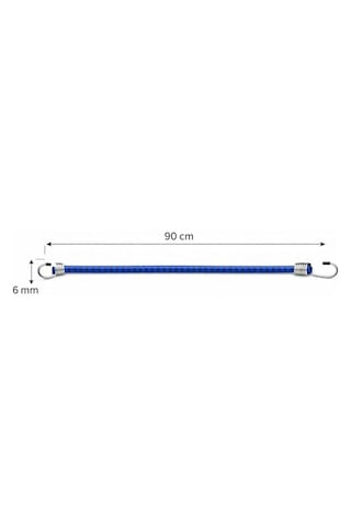Bagaj Lastiği 3 Lü Set 80 Cm 6mm, Dolamaçlı Elastik Kordon, Çelik Kancalı, Yüksek Dayanımlı, Güvenli Yük Sabitleme İçin Profesyonel Kullanım