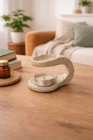 Cogo Seramik El Yapımı Stoneware Seramik Buhurdanlık Minimal Tasarım