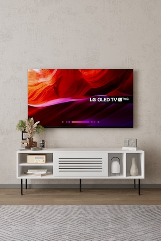 Umay 160 Cm Tv Ünitesi 100% Mdf Metal Ayak Beyaz