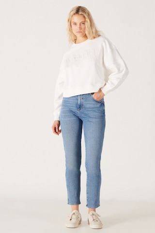 Wrangler Yüksek Bel Dar Paça Esnek Mavi Kadın Mom Jean Denim Kot Pantolon W246016404 Açık Mavi