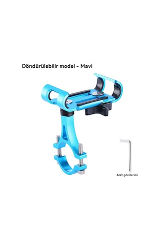 Bisiklet Alüminyum Alaşımlı Sa Telefon Tutacağı, Bisiklet Ve Motosiklet Navigasyon Standı Blue